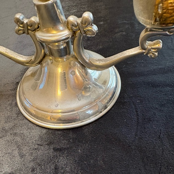 Vintage Pewter Chamberstick Candle Holder Set of 2 - Picture 6 of 13